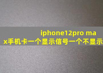 iphone12pro max手机卡一个显示信号一个不显示